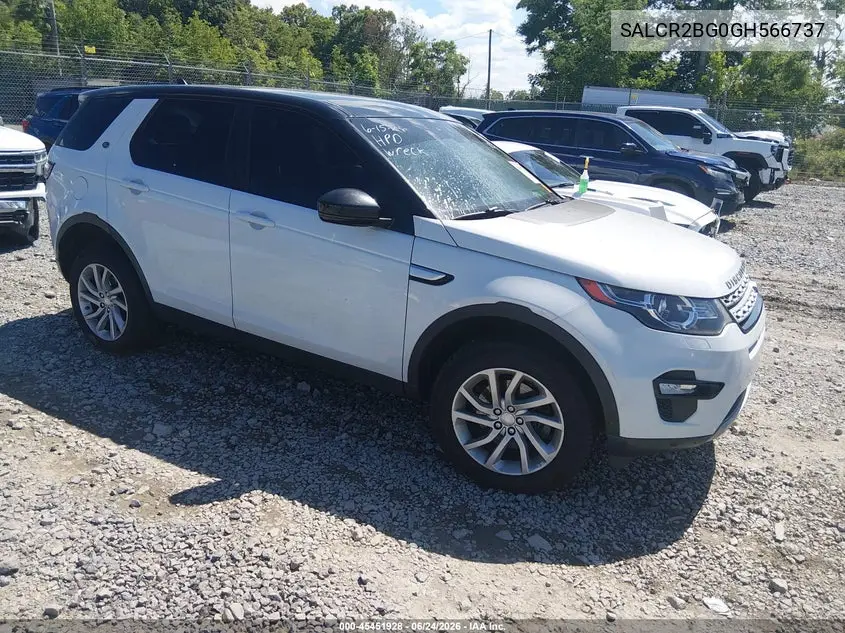 2016 Land Rover Discovery Sport Hse VIN: SALCR2BG0GH566737 Lot: 45451928