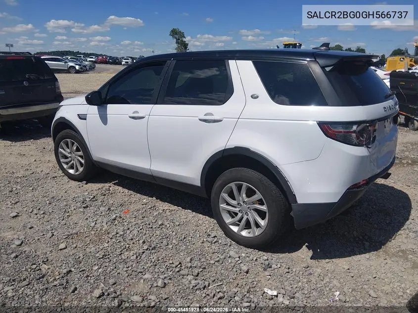 2016 Land Rover Discovery Sport Hse VIN: SALCR2BG0GH566737 Lot: 45451928