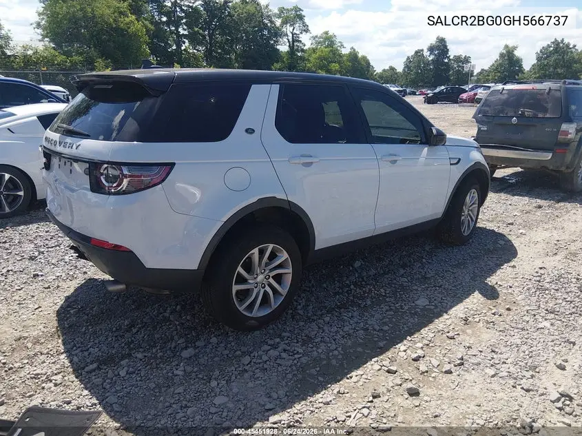 2016 Land Rover Discovery Sport Hse VIN: SALCR2BG0GH566737 Lot: 45451928