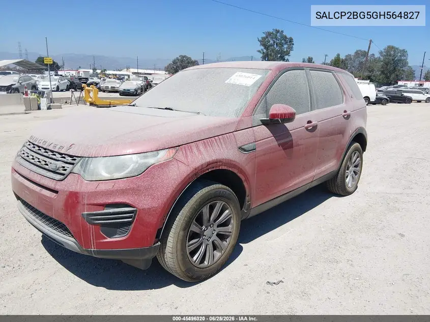 2016 Land Rover Discovery Sport Se VIN: SALCP2BG5GH564827 Lot: 45496320