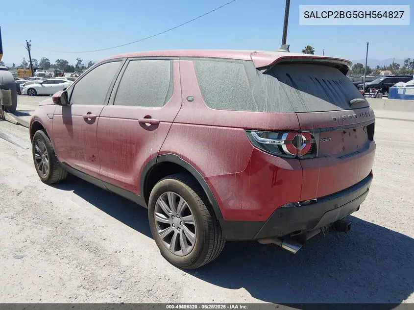 2016 Land Rover Discovery Sport Se VIN: SALCP2BG5GH564827 Lot: 45496320