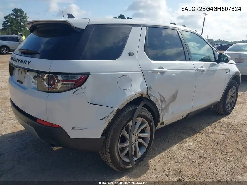 2016 Land Rover Discovery Sport Hse VIN: SALCR2BG4GH607824 Lot: 45499027