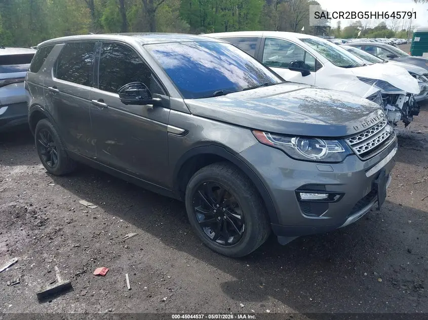 2017 Land Rover Discovery Sport Hse VIN: SALCR2BG5HH645791 Lot: 45044537