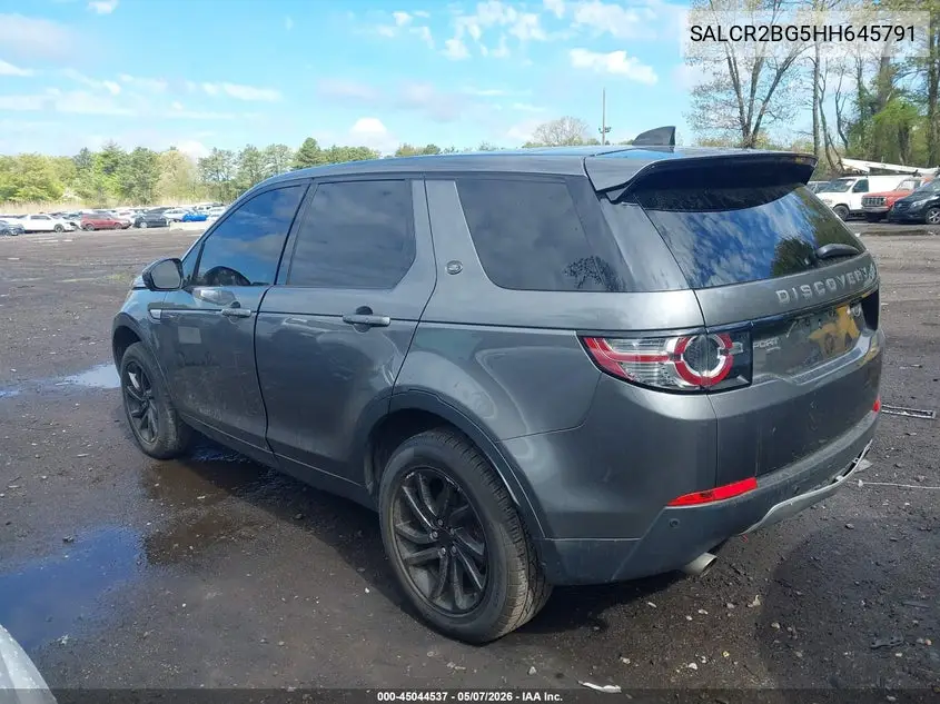 2017 Land Rover Discovery Sport Hse VIN: SALCR2BG5HH645791 Lot: 45044537