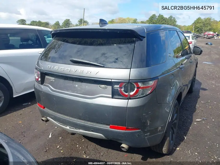 2017 Land Rover Discovery Sport Hse VIN: SALCR2BG5HH645791 Lot: 45044537