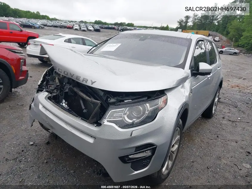 2017 Land Rover Discovery Sport Hse VIN: SALCR2BG2HH697430 Lot: 45051607