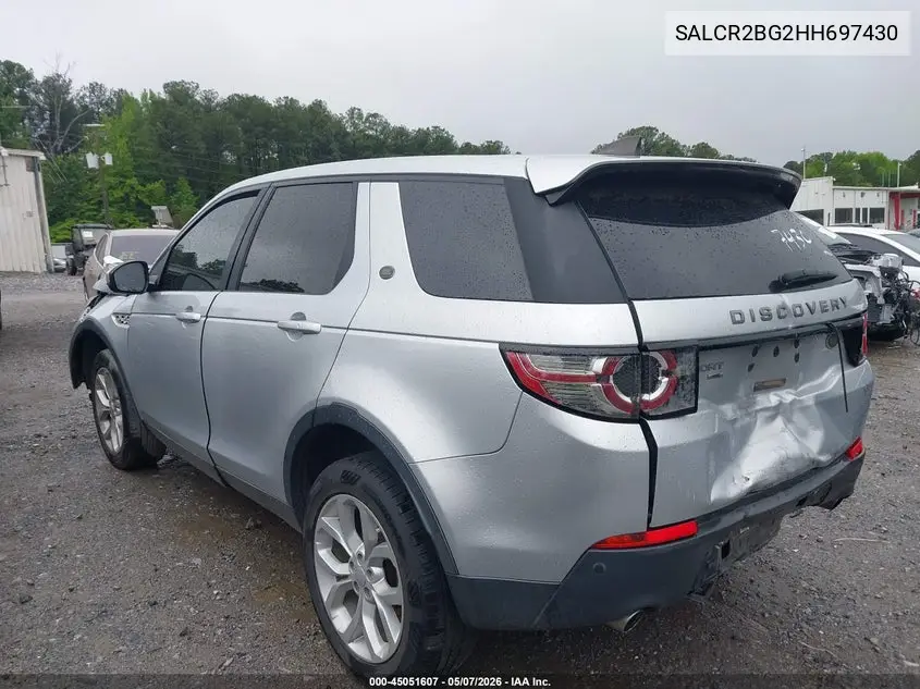 2017 Land Rover Discovery Sport Hse VIN: SALCR2BG2HH697430 Lot: 45051607