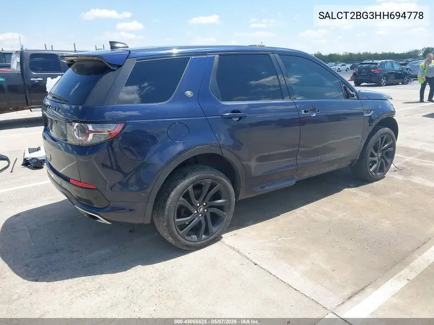 2017 Land Rover Discovery Sport Hse Lux VIN: SALCT2BG3HH694778 Lot: 45055525