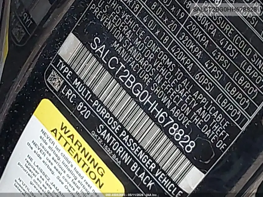 2017 Land Rover Discovery Sport Hse Lux VIN: SALCT2BG0HH678828 Lot: 45082693
