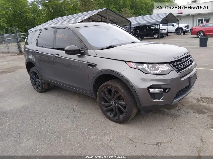 2017 Land Rover Discovery Sport Hse VIN: SALCR2BG7HH661670 Lot: 45174775
