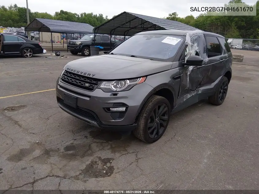 2017 Land Rover Discovery Sport Hse VIN: SALCR2BG7HH661670 Lot: 45174775