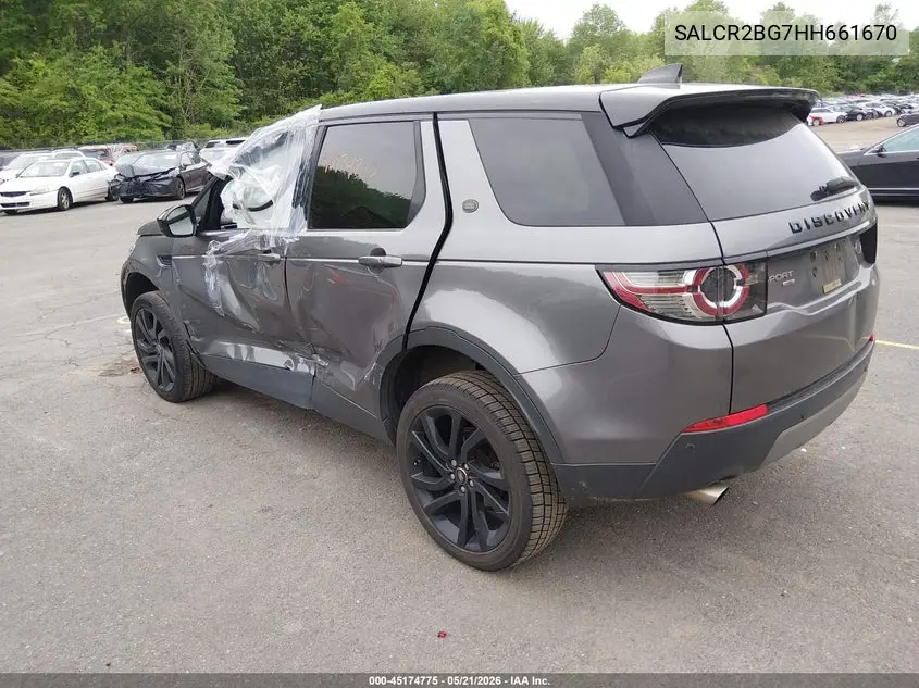 2017 Land Rover Discovery Sport Hse VIN: SALCR2BG7HH661670 Lot: 45174775