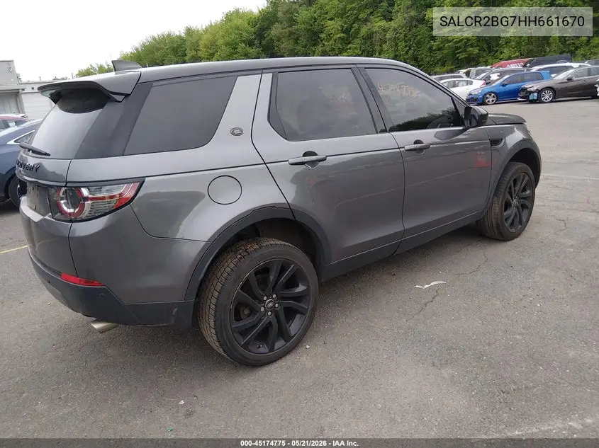 2017 Land Rover Discovery Sport Hse VIN: SALCR2BG7HH661670 Lot: 45174775