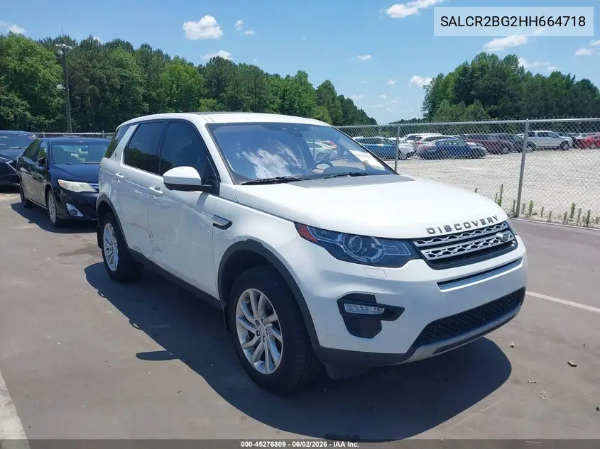 2017 Land Rover Discovery Sport Hse VIN: SALCR2BG2HH664718 Lot: 45276809