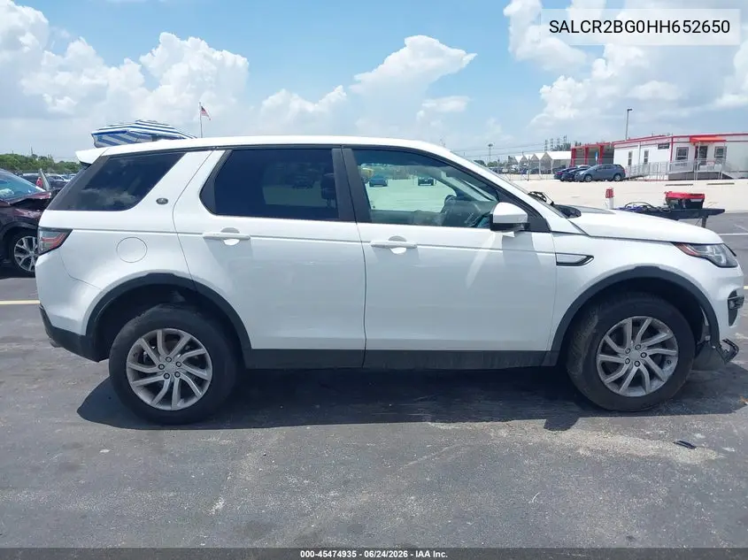 2017 Land Rover Discovery Sport Hse VIN: SALCR2BG0HH652650 Lot: 45474935