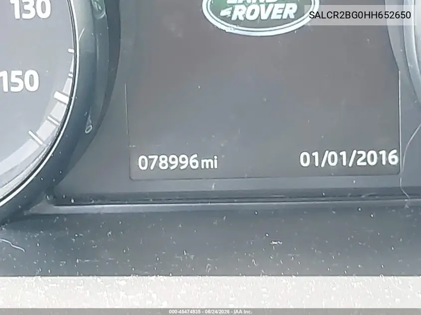 2017 Land Rover Discovery Sport Hse VIN: SALCR2BG0HH652650 Lot: 45474935