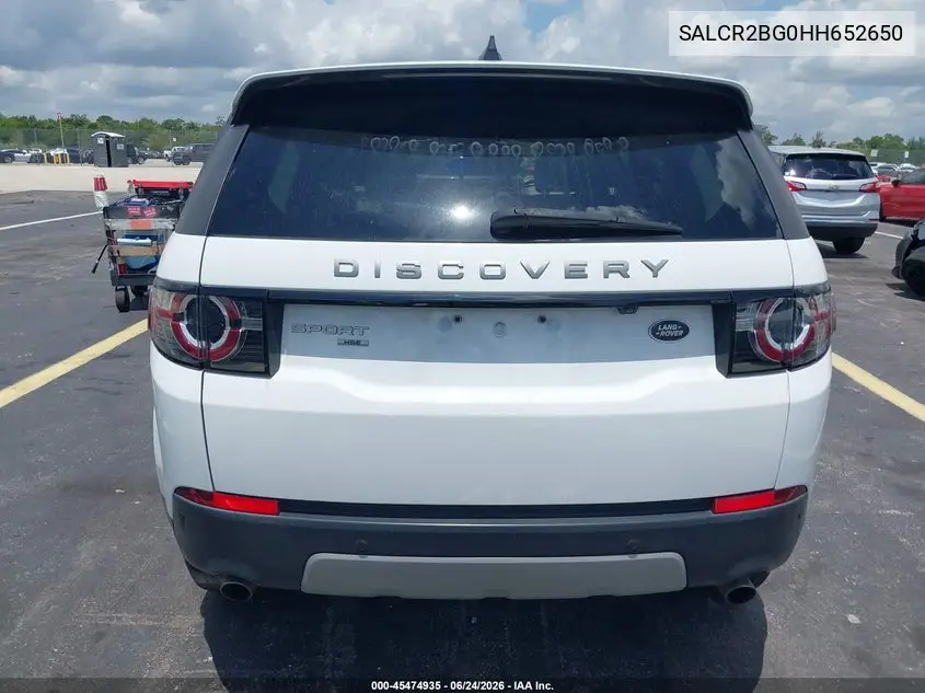 2017 Land Rover Discovery Sport Hse VIN: SALCR2BG0HH652650 Lot: 45474935