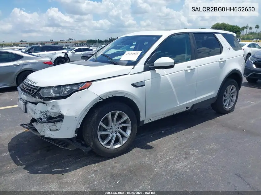 2017 Land Rover Discovery Sport Hse VIN: SALCR2BG0HH652650 Lot: 45474935
