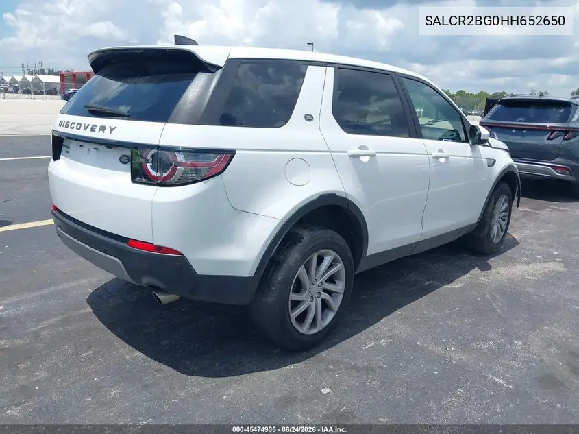 2017 Land Rover Discovery Sport Hse VIN: SALCR2BG0HH652650 Lot: 45474935