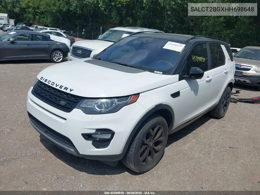 2017 Land Rover Discovery Sport Hse Lux VIN: SALCT2BGXHH698648 Lot: 45498939