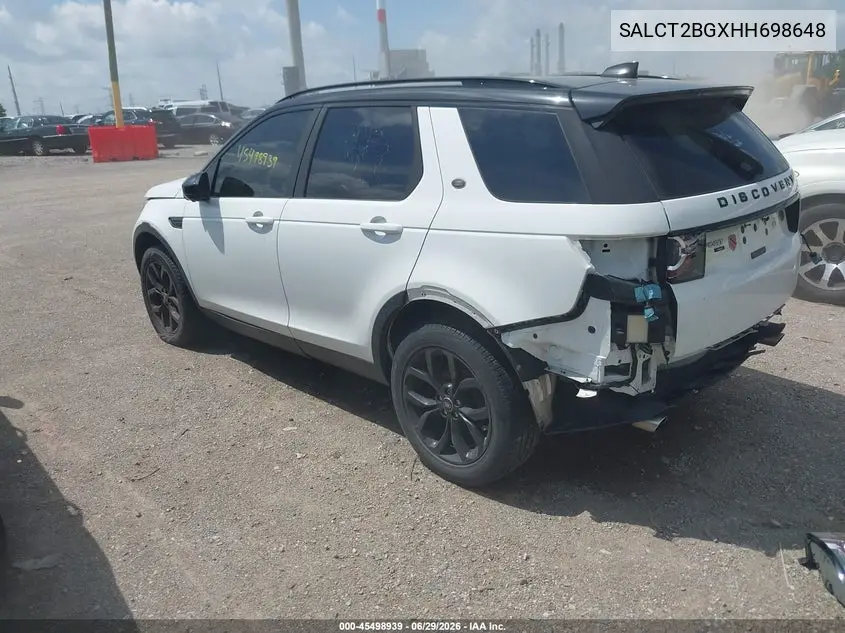 2017 Land Rover Discovery Sport Hse Lux VIN: SALCT2BGXHH698648 Lot: 45498939