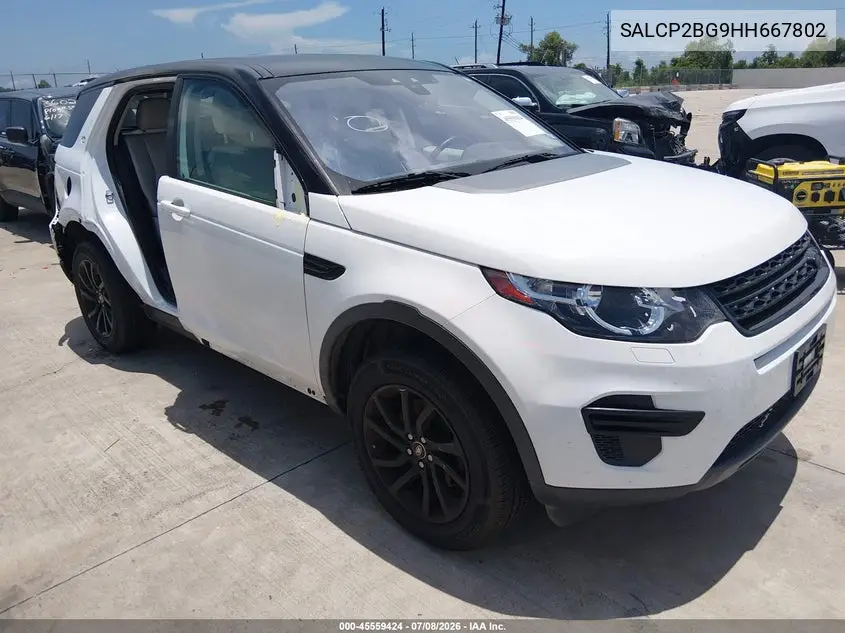 2017 Land Rover Discovery Sport Se VIN: SALCP2BG9HH667802 Lot: 45559424