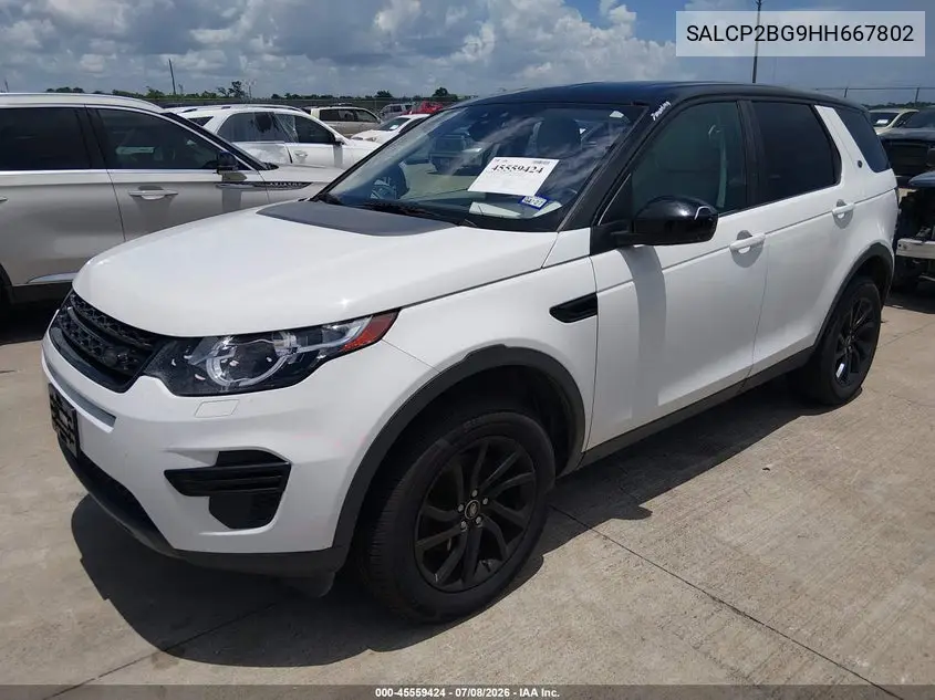 2017 Land Rover Discovery Sport Se VIN: SALCP2BG9HH667802 Lot: 45559424