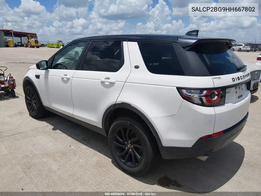 2017 Land Rover Discovery Sport Se VIN: SALCP2BG9HH667802 Lot: 45559424