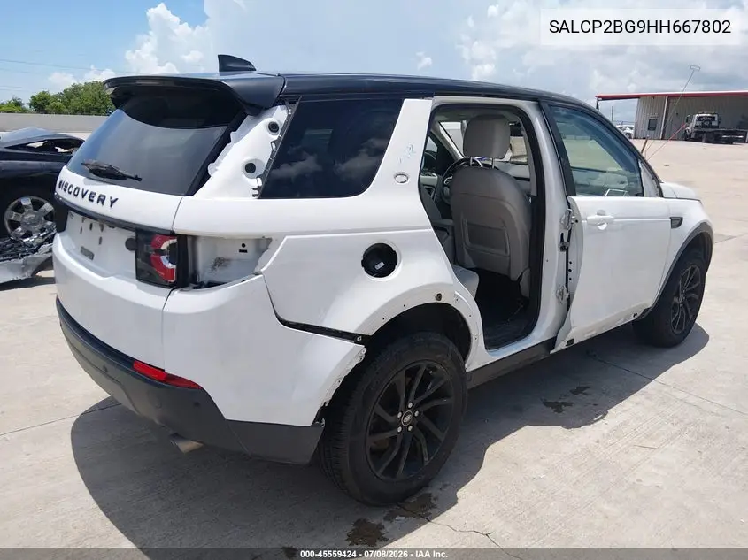 2017 Land Rover Discovery Sport Se VIN: SALCP2BG9HH667802 Lot: 45559424
