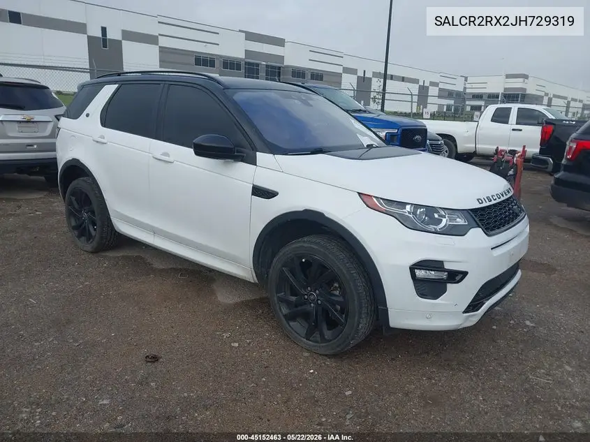 2018 Land Rover Discovery Sport Hse VIN: SALCR2RX2JH729319 Lot: 45152463