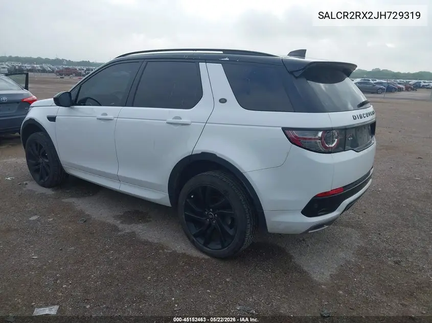 2018 Land Rover Discovery Sport Hse VIN: SALCR2RX2JH729319 Lot: 45152463