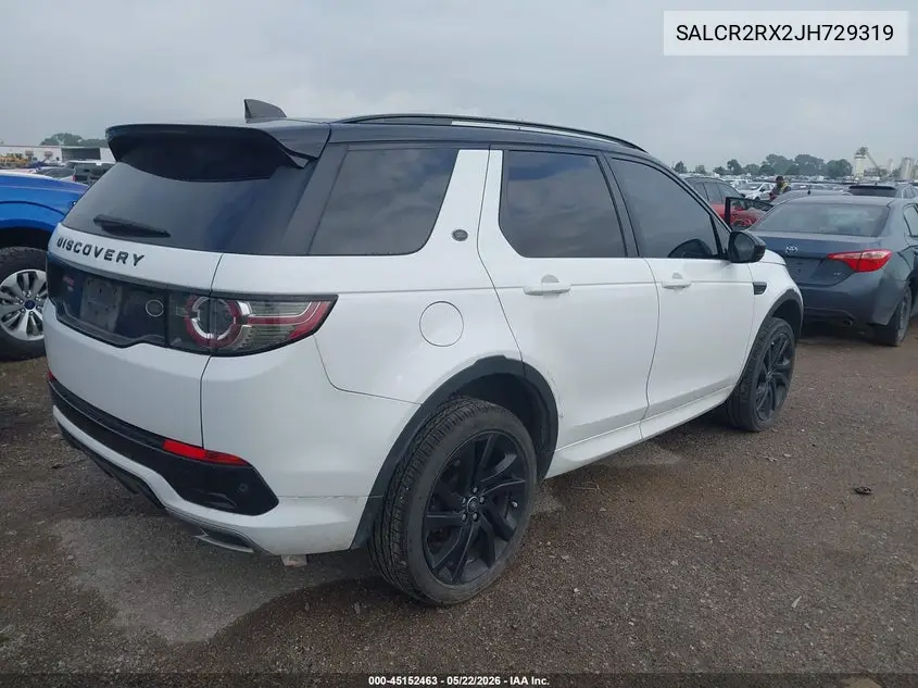 2018 Land Rover Discovery Sport Hse VIN: SALCR2RX2JH729319 Lot: 45152463