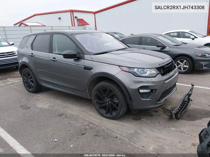 2018 Land Rover Discovery Sport Hse VIN: SALCR2RX1JH743308 Lot: 45179779