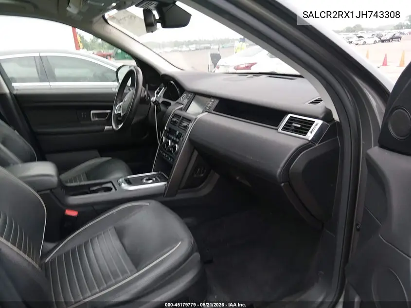 2018 Land Rover Discovery Sport Hse VIN: SALCR2RX1JH743308 Lot: 45179779