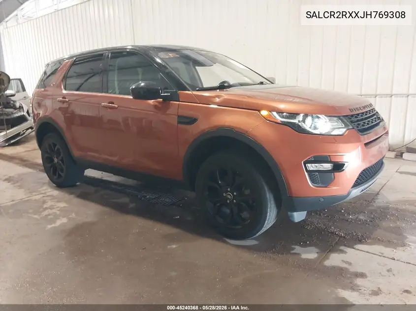 2018 Land Rover Discovery Sport Hse VIN: SALCR2RXXJH769308 Lot: 45240368