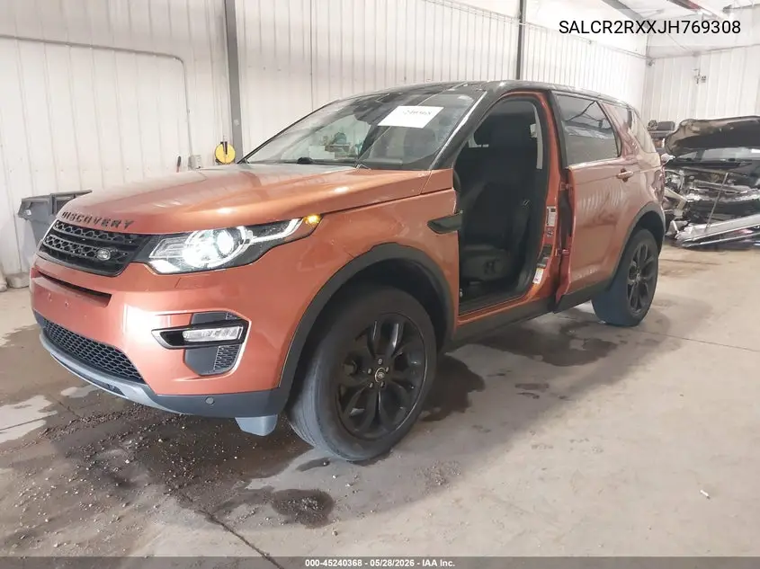 2018 Land Rover Discovery Sport Hse VIN: SALCR2RXXJH769308 Lot: 45240368