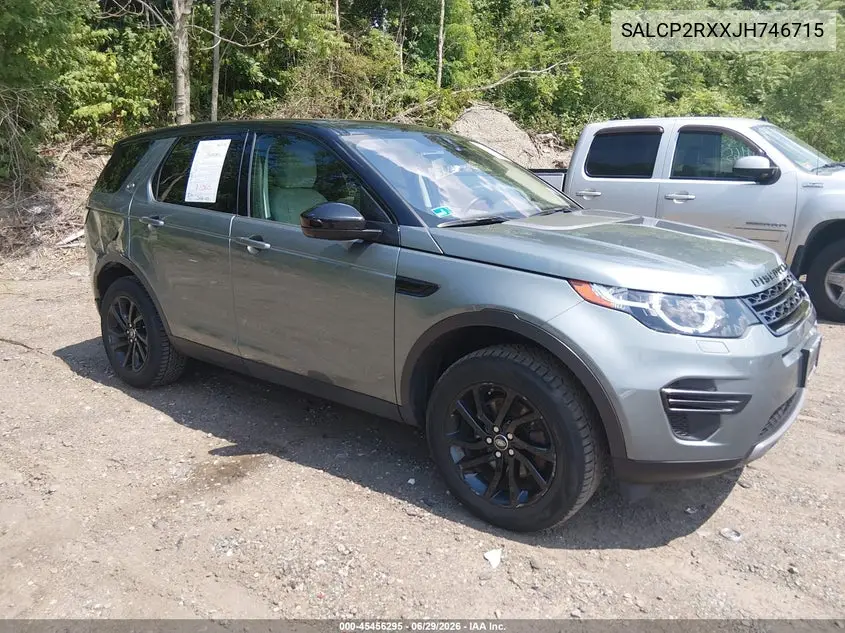 2018 Land Rover Discovery Sport Se VIN: SALCP2RXXJH746715 Lot: 45456295