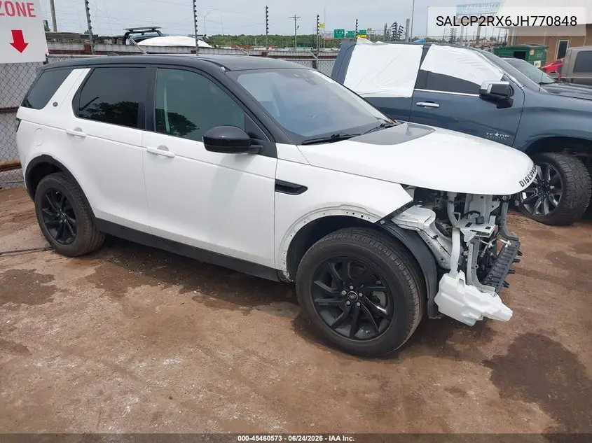 2018 Land Rover Discovery Sport Se VIN: SALCP2RX6JH770848 Lot: 45460573