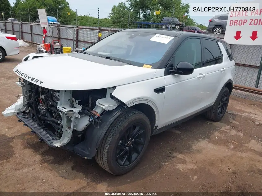 2018 Land Rover Discovery Sport Se VIN: SALCP2RX6JH770848 Lot: 45460573