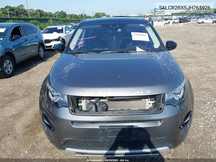 2018 Land Rover Discovery Sport Hse VIN: SALCR2RX5JH765926 Lot: 45464091