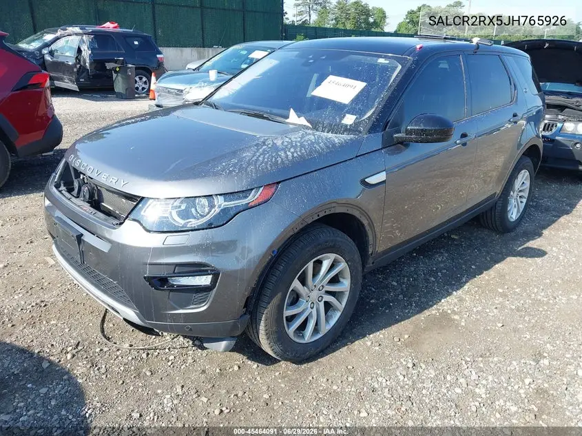 2018 Land Rover Discovery Sport Hse VIN: SALCR2RX5JH765926 Lot: 45464091