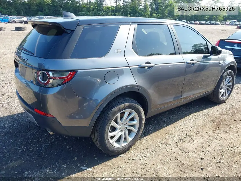 2018 Land Rover Discovery Sport Hse VIN: SALCR2RX5JH765926 Lot: 45464091