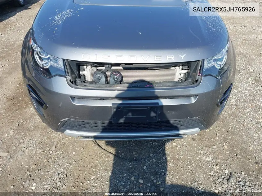 2018 Land Rover Discovery Sport Hse VIN: SALCR2RX5JH765926 Lot: 45464091
