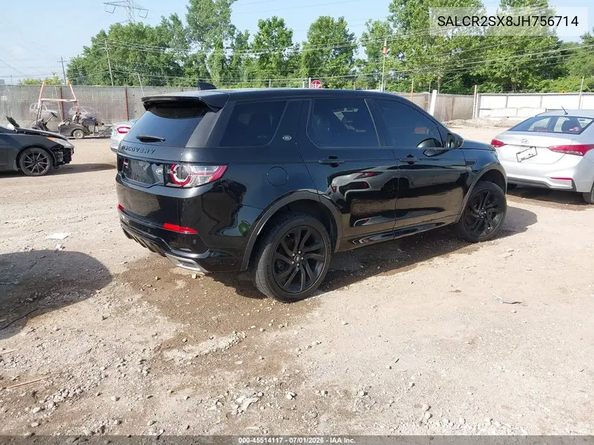 2018 Land Rover Discovery Sport Hse VIN: SALCR2SX8JH756714 Lot: 45514117