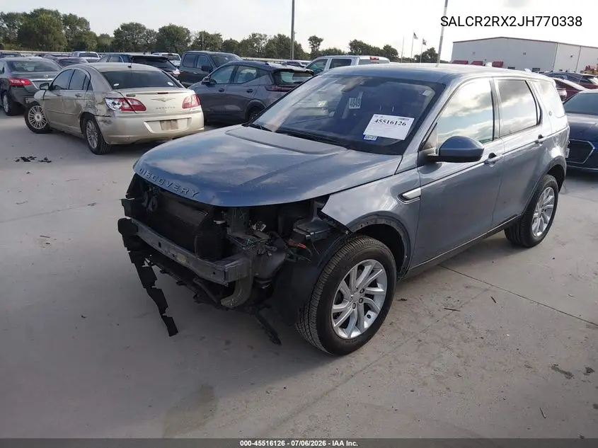 2018 Land Rover Discovery Sport Hse VIN: SALCR2RX2JH770338 Lot: 45516126
