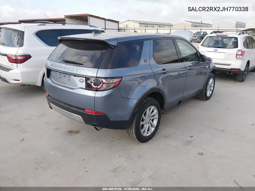 2018 Land Rover Discovery Sport Hse VIN: SALCR2RX2JH770338 Lot: 45516126
