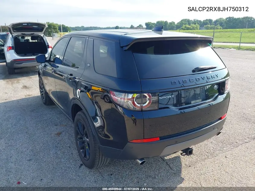 2018 Land Rover Discovery Sport Se VIN: SALCP2RX8JH750312 Lot: 45559944