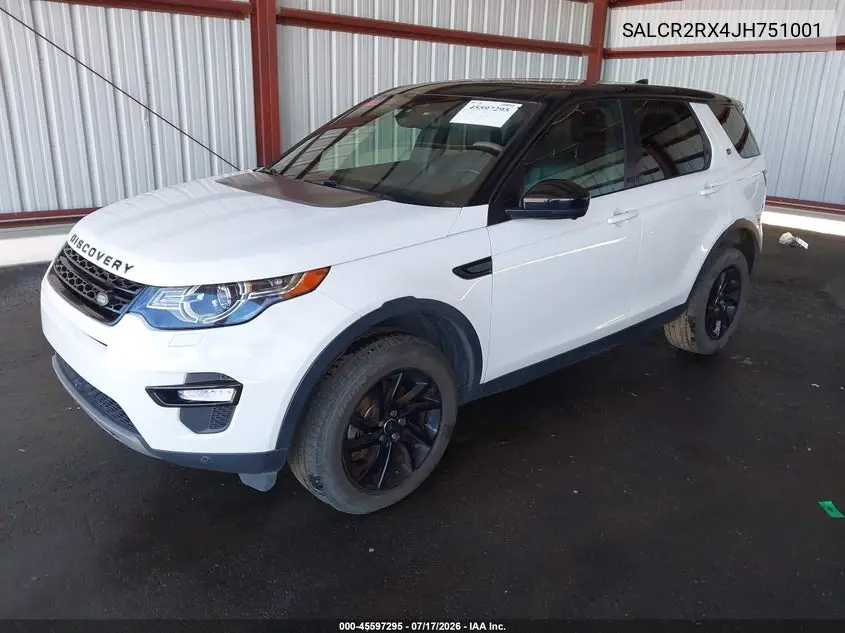 2018 Land Rover Discovery Sport Hse VIN: SALCR2RX4JH751001 Lot: 45597295