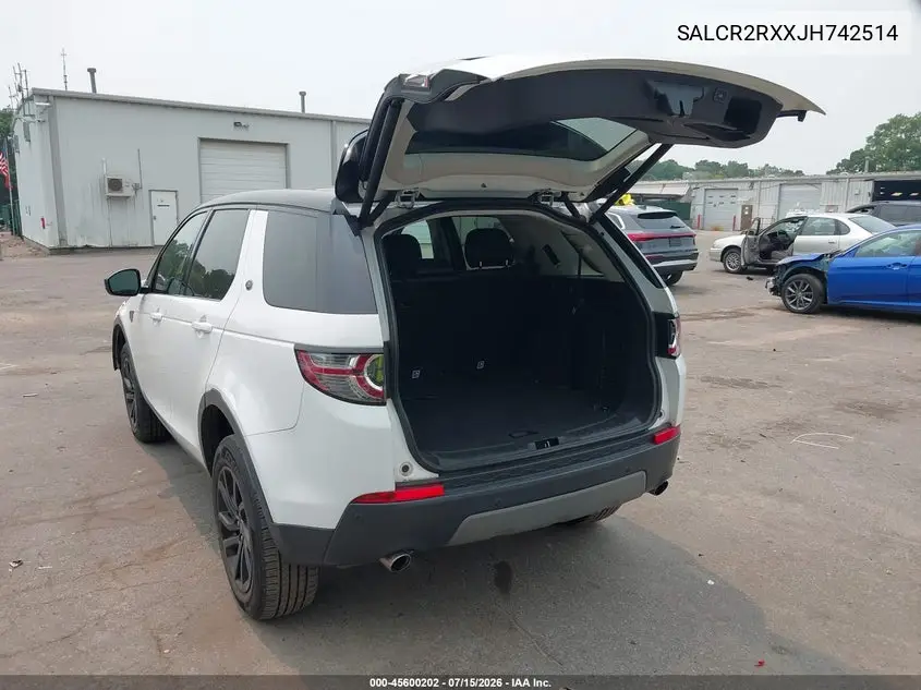 2018 Land Rover Discovery Sport Hse VIN: SALCR2RXXJH742514 Lot: 45600202