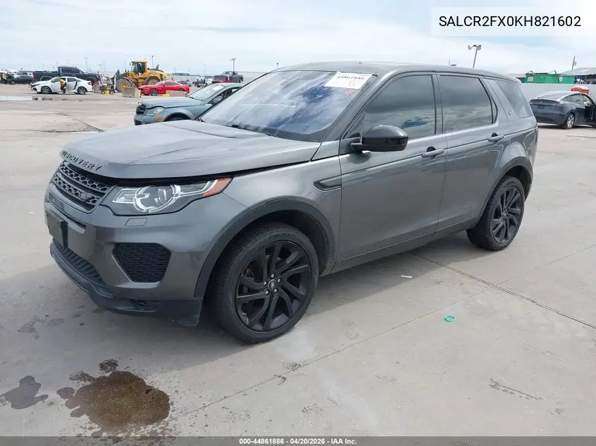 2019 Land Rover Discovery Sport Hse/Landmark Edition VIN: SALCR2FX0KH821602 Lot: 44861886